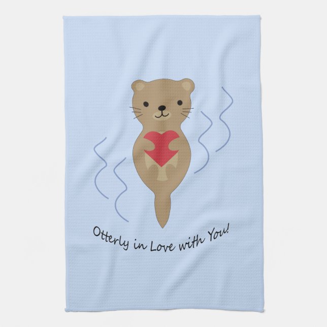 Ganz in Liebe mit Ihnen Otter Geschirrtuch (Vertikal)