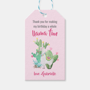 Ganz Lama Spaß - Llama Party Pink Danke Tags Geschenkanhänger