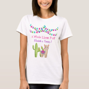 Ganz lustiger Lama Rosa lila Kaktus Geburtstag T-Shirt