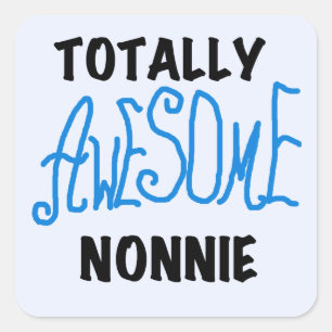 Ganz Phantastische Nonnie Blue Text Tshirts und Ge Quadratischer Aufkleber