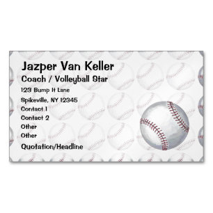 Ganz über Baseball-Muster Magnetische Visitenkarte