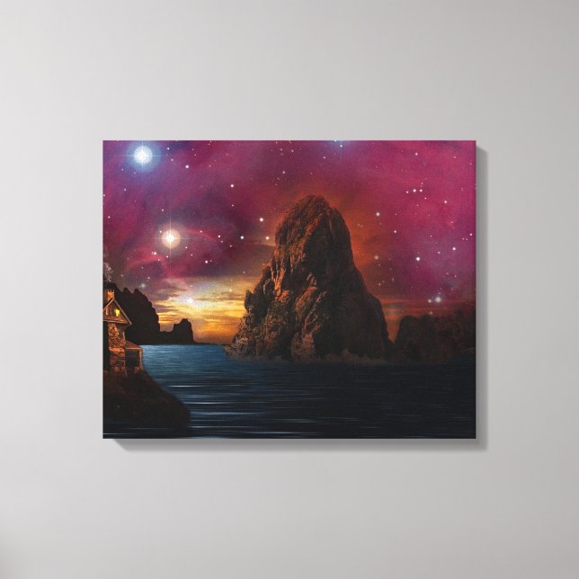 Ganze Cosmos Fantasy Landschaft Leinwanddruck (Vorderseite)
