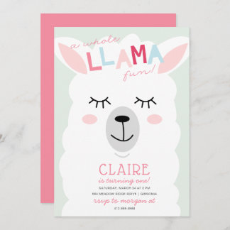 Ganze Llama Fun Alpace Geburtstagseinladung Einladung