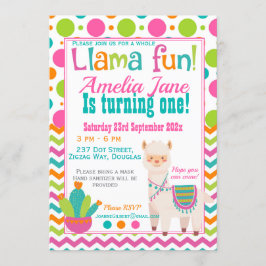 Ganze Llama Fun Geburtstagsparty Einladung