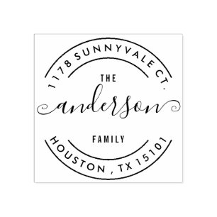 Ganze Rücksendeadresse Briefmarke Gummistempel