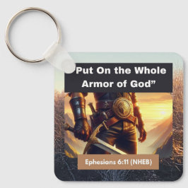 Ganze Rüstung Gottes - Quadratmetermetall-Schlüsse Schlüsselanhänger