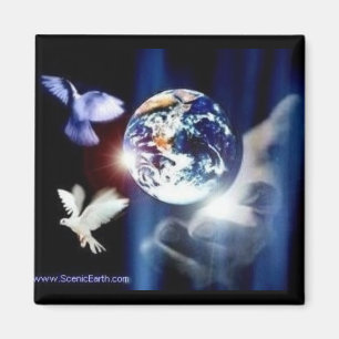 Ganze Welt des Gottes Handin seiner Magnet