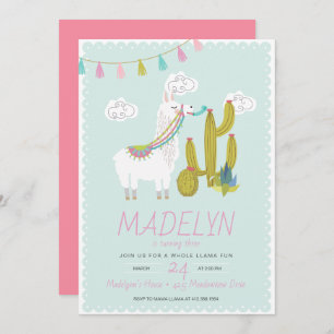 Ganzer Lama Fun Alpace Geburtstag Einladung