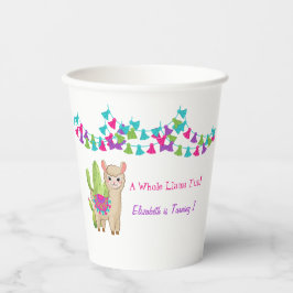 Ganzer Lama Spaß Rosa Lila Kaktus Kind Geburtstag Pappbecher