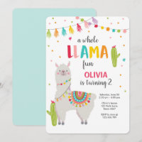 Ganzes Lama Spaß Geburtstagseinladung Alpes Fiesta