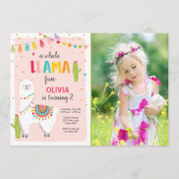 Ganzes Lama Spaß Geburtstagseinladung Alpes Fiesta