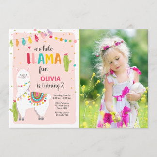 Ganzes Lama Spaß Geburtstagseinladung Alpes Fiesta Einladung