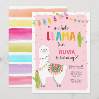 Ganzes Lama Spaß Geburtstagseinladung Alpes Fiesta Einladung