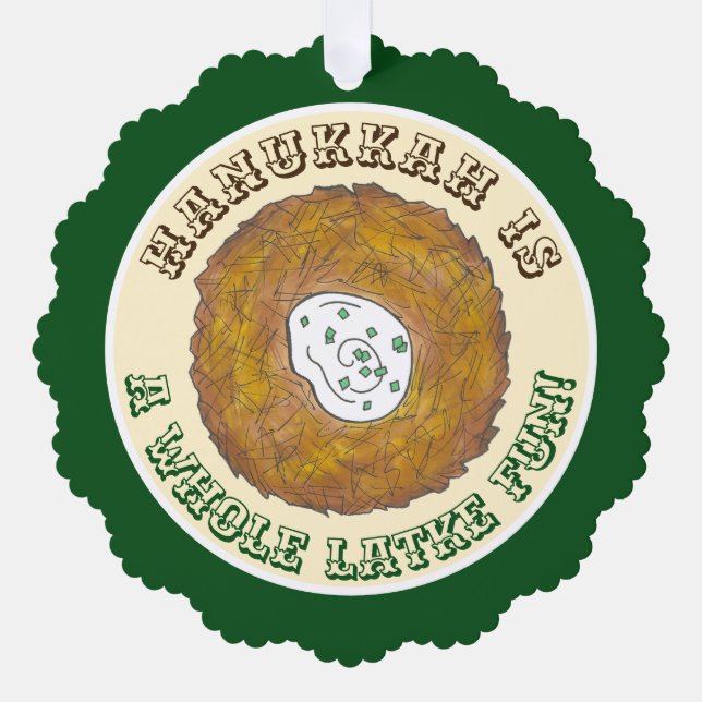 Ganzes Latke (Lotta) Spaß Hanukkah Urlaub Essen Ornament Karte (Vorderseite)