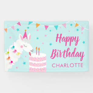Ganzes Llama Fun Cake 2. Geburtstag Aqua Banner