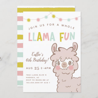 Ganzes Llama Fun Kindergeburtstag Party Einladung