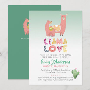 Ganzes Llama Fun Mama Baby Liebe Fiesta Cacti Einladung