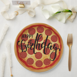Ganzes Pizza Alles Gute zum Geburtstag Party Desig Pappteller