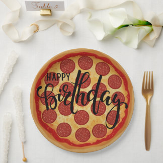 Ganzes Pizza Alles Gute zum Geburtstag Party Desig Pappteller