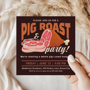 Ganzes Schwein Grillen Party Einladung
