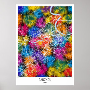 Ganzhou China Stadtplan Poster