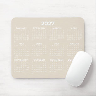 Ganzjahresansicht 2027 Kalender Minimalistisches W Mousepad