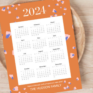 Ganzjährig 12 Monate Blume Petals Terracotta Poster