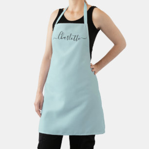 Gänzlich blauer Aqua-Blau-Skriptname Monogram Schürze