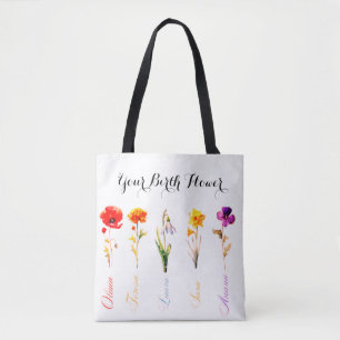 Ganzmonatige Blume Tote Tasche