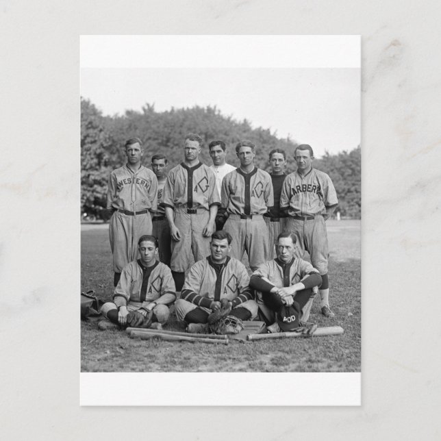 GAO des PO Baseball Teams, 1920er Postkarte (Vorderseite)