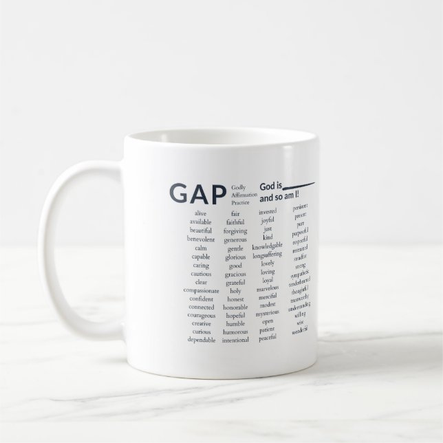 GAP: Gezielte Affirmation Practice Kaffeetasse (Links)