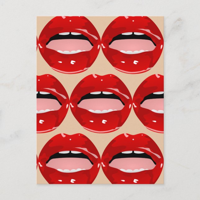 GAP TOOTH GIRL RED LIPS POSTCARDS POSTKARTE (Vorderseite)