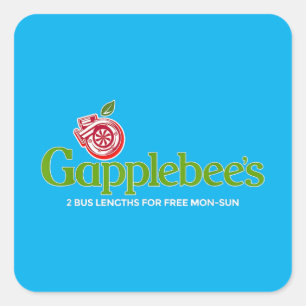 Gapplebee's Drag Racing American Muscle Turbo Boss Quadratischer Aufkleber