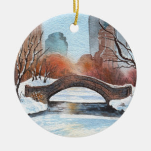 Gapstow Bridge Central Park Schmuck NYC New York Keramik Ornament