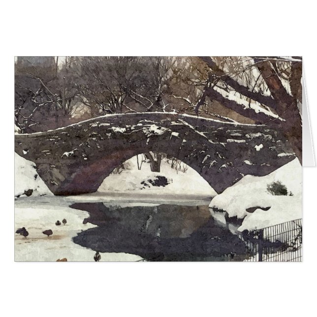 GAPSTOW BRÜCKE IN WINTERNOTECARD (Vorderseite (Horizontal))