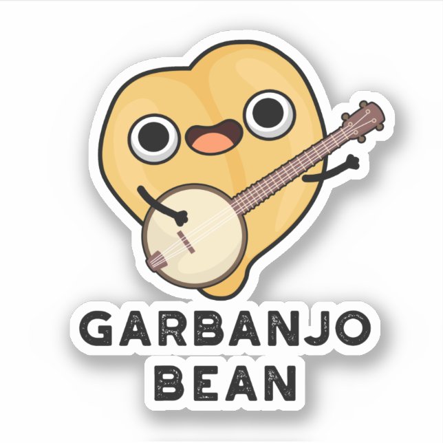 Gar-banjo Bean Funny Garbanzo Banjo Pun Aufkleber (Vorderseite)