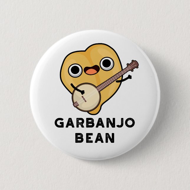 Gar-banjo Bean Funny Garbanzo Banjo Pun Button (Vorderseite)