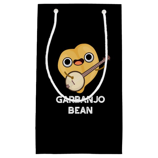 Gar-banjo Bean Funny Garbanzo Banjo Pun Dark BG Kleine Geschenktüte (Vorderseite)