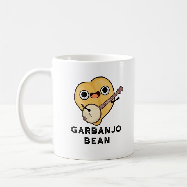 Gar-banjo Bean Funny Garbanzo Banjo Pun Kaffeetasse (Links)