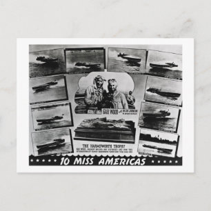 Gar Wood Vintage Speedboot-Rennen Miss Americas Postkarte