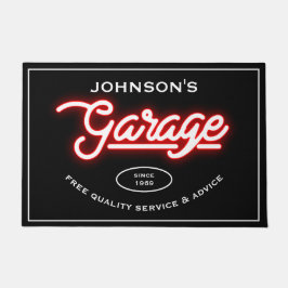 Garage Alle Namen Slogan oder Sprichwort Retro Rot Fußmatte