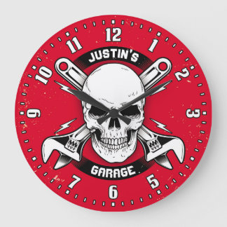 Garage bearbeitet Mann-Höhle Retro-Ähnliches Große Wanduhr