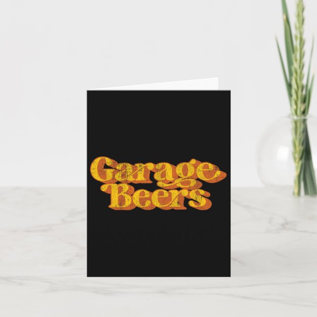 Garage Biere trinken Retro Funny Vathers Day Karte (Vorderseite)
