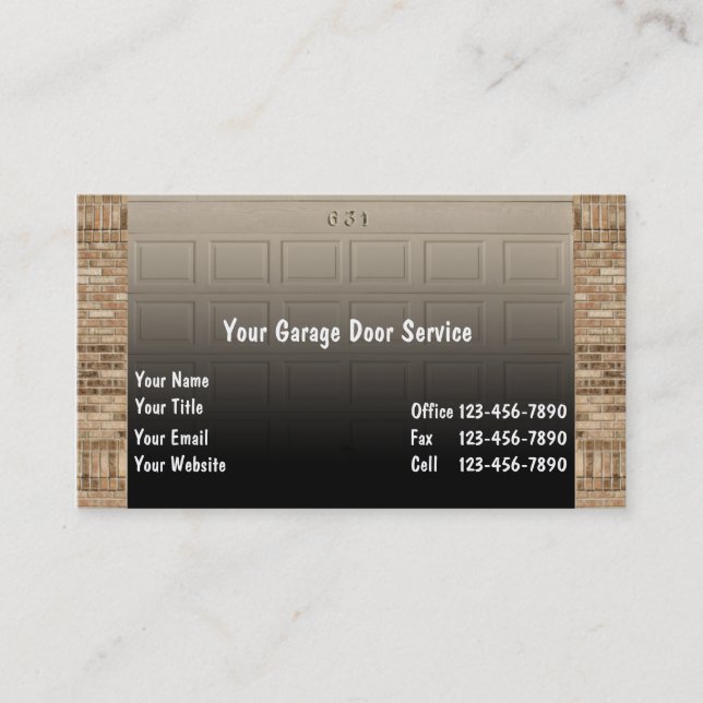Garage Door Business Cards Visitenkarte (Vorderseite)
