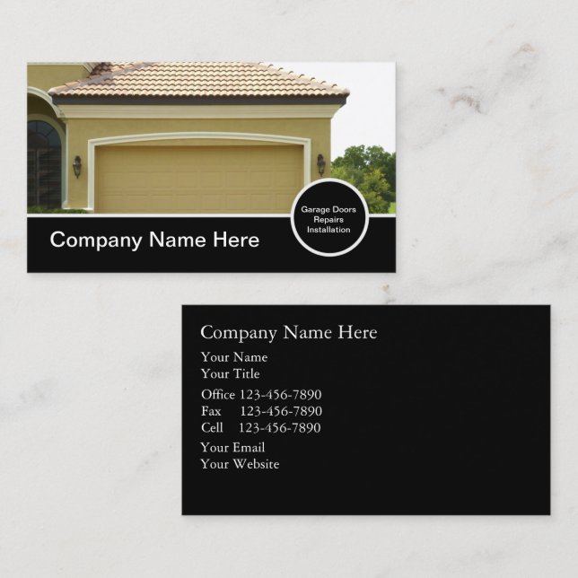 Garage Door Business Cards Visitenkarte (Vorne/Hinten)