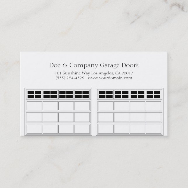 Garage Door Company/klassisches Weiß Visitenkarte (Vorderseite)
