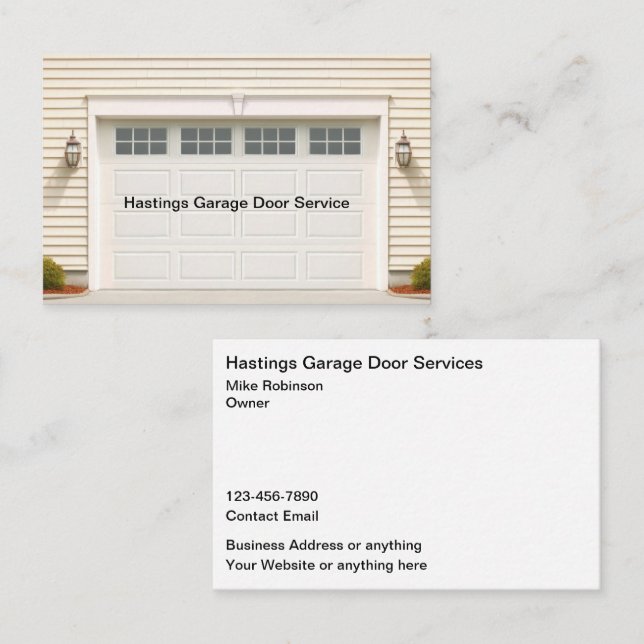 Garage Door Construction Business Cards Visitenkarte (Vorne/Hinten)