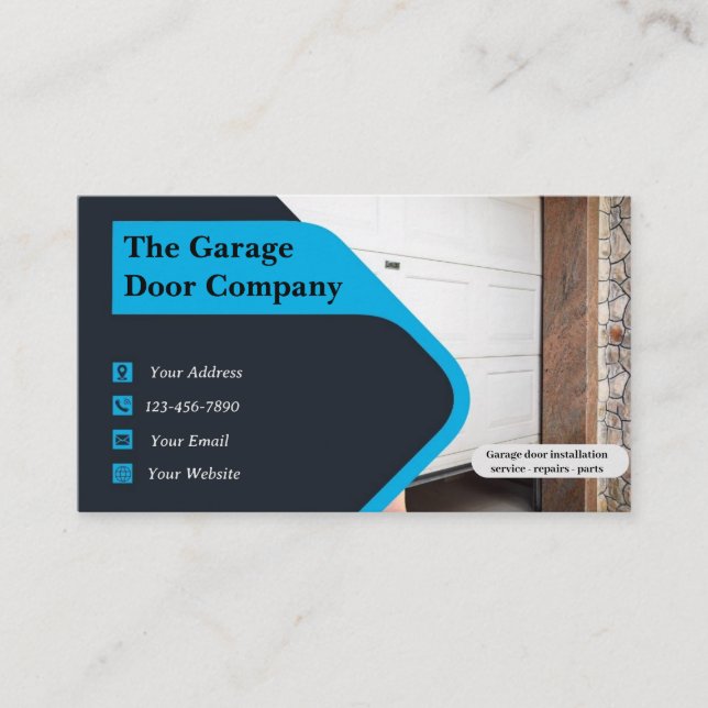 Garage Door Reparaturservice Business Card Visitenkarte (Vorderseite)