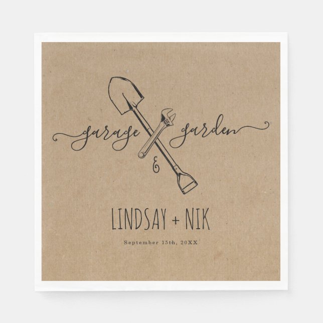 Garage & Garden Bridal / Dusche für Paar Serviette (Vorderseite)