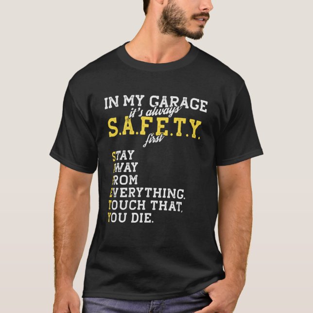 Garage Mechanische Sicherheit Erste Fahrt für eine T-Shirt (Vorderseite)